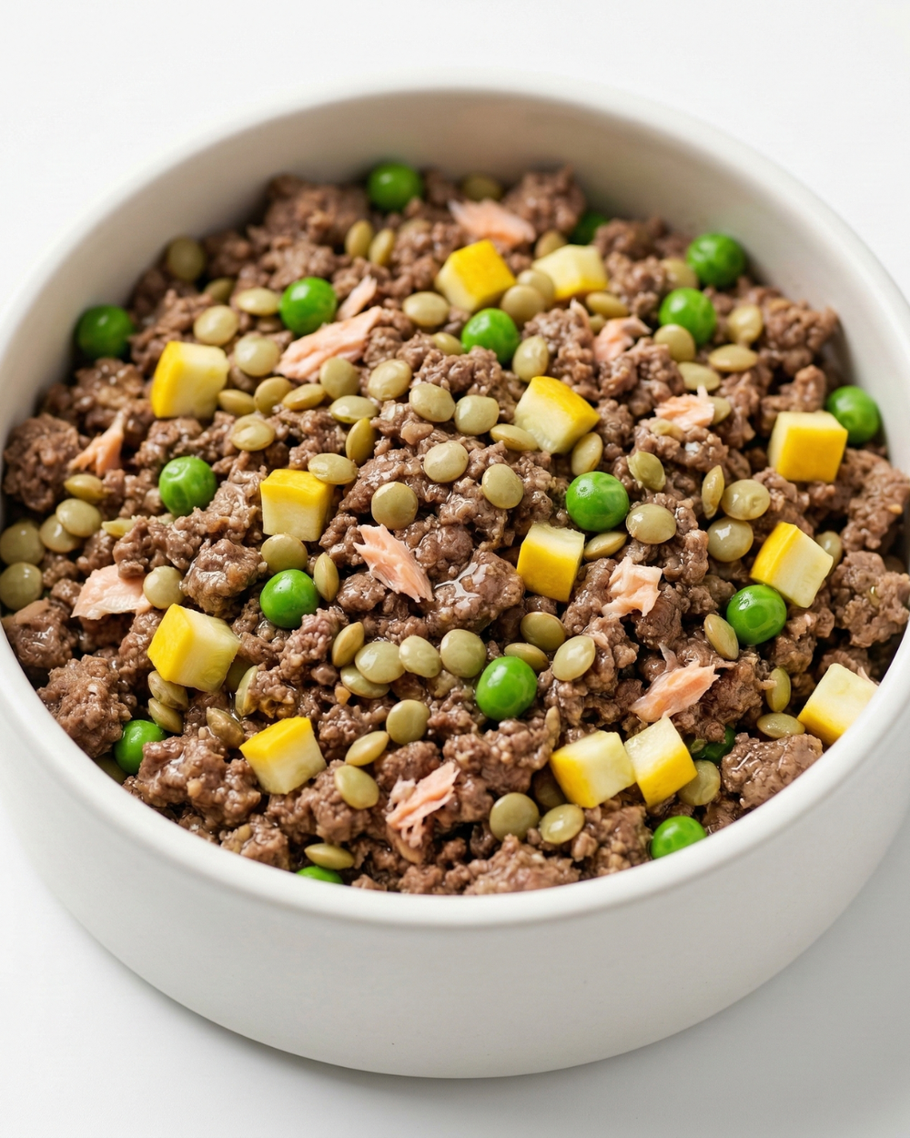 Fresh dog food – Land & Sea Meal lifestyle photo with happy dog – Dog & Whistle Pet Wellness