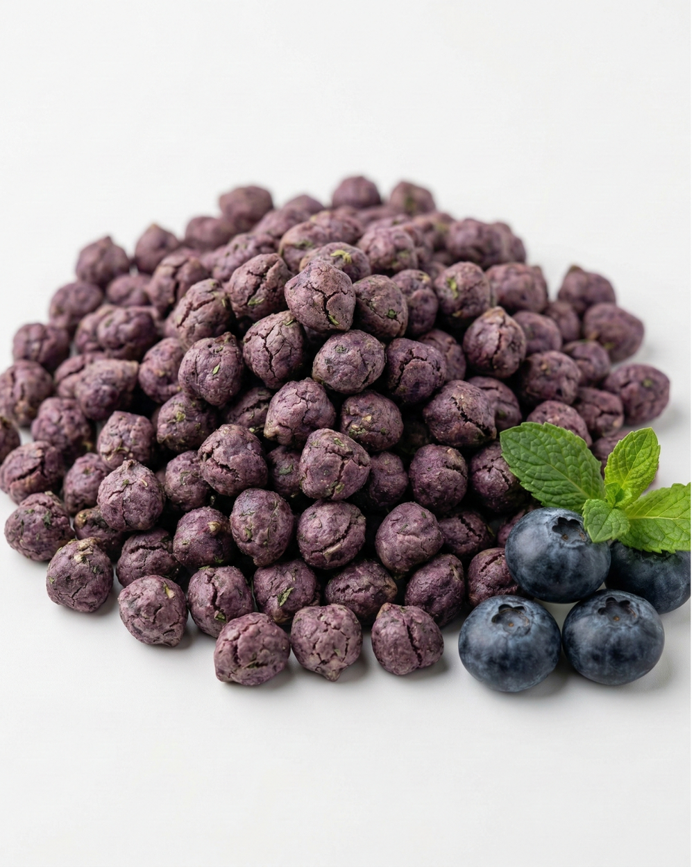 Natural dog treats – Mint & Blueberry lifestyle photo with happy dog – Dog & Whistle Pet Wellness