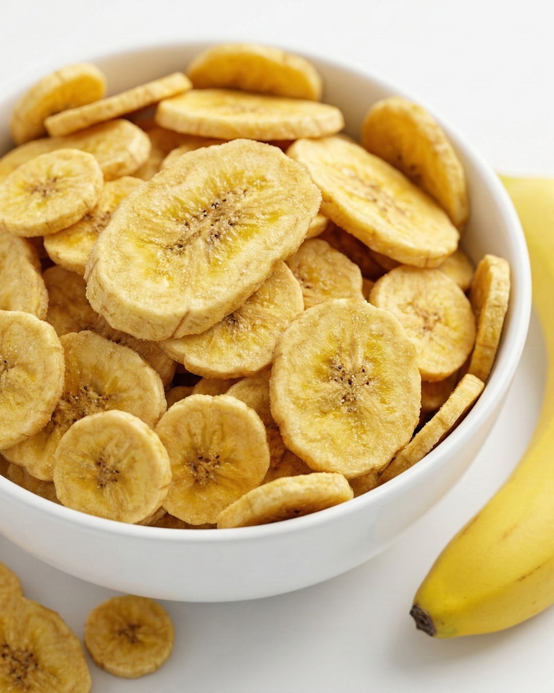 Banana Bites dog treat — size reference with dog paw