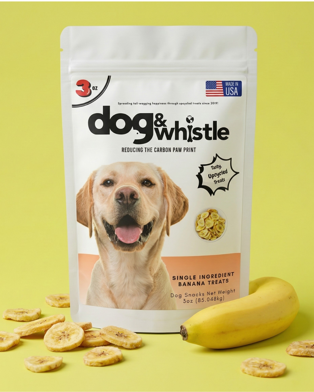 Banana Bites dog treat — product packaging front view