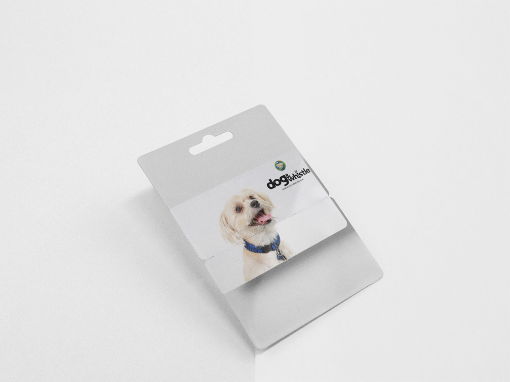 Dog & Whistle Gift Card perfect for dog treat gifts